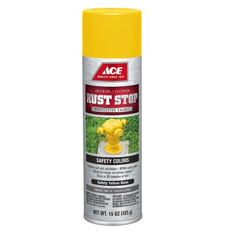 Ace Rust Stop Gloss Safety Yellow Spray Paint 15 Oz Ace Hardware