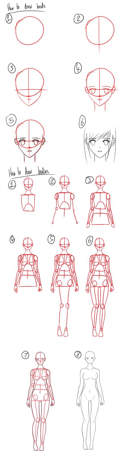 Tutorial How To Draw Anime Headsfemale Bodies By Micky