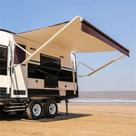 Aleko 16x8 Retractable Motorized Rv Or Home Patio Canopy Awning