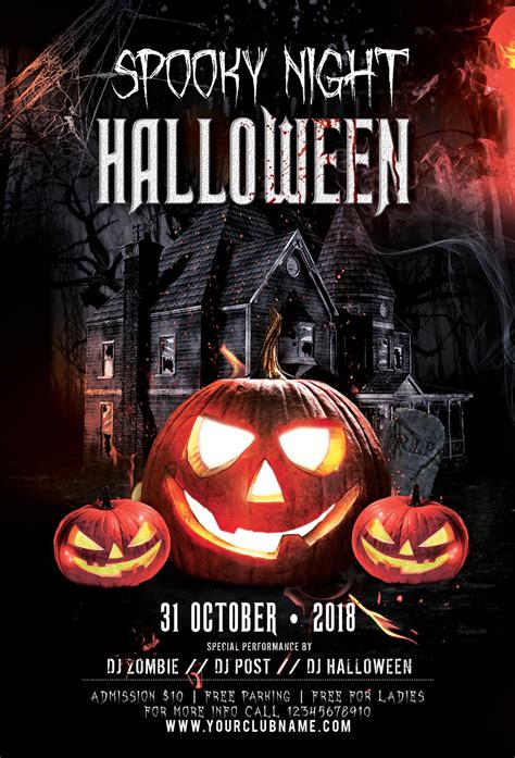 Halloween Party Flyer Template Free Psd Download Crea