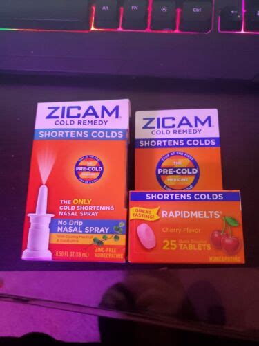 Lot Of 2 Zicam Cold Remedy Nasal No Drip Spray And 25 Zicam Cherry Rapidmelts 732216301083 Ebay
