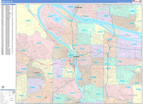 Portland Oregon Zip Code Maps Color Cast