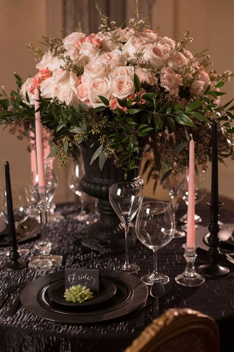 Bold Dramatic Blush And Black Wedding Ideas Every Last Detail