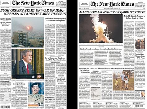 The Wars On Iraq And Libya Front Pages From 2003 And 2011 La Imc