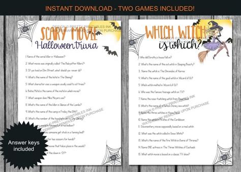 Printable Halloween Games Bundle Adult Halloween Games Adult