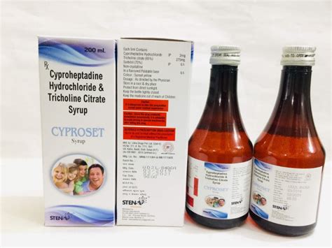 Cproset Cyproheptadine Hydrochloride And Tricholine Citrate Syrup