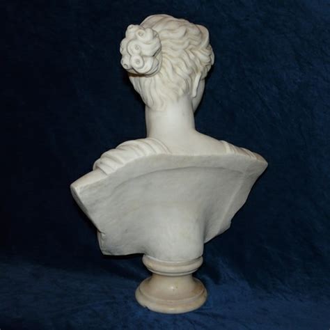 A 19th Century Italian Carved Marble Bust Of Diana On Turned Marble