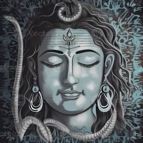 Lord Shiva Kobra Snake In Neck Meditating Portrait Generative Ai