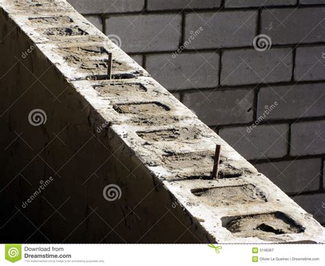 Cinder Blocks House Concrete Foundation Wall Stock Image