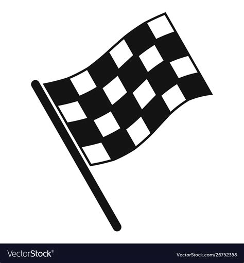 Finish Flag Icon Simple Style Royalty Free Vector Image