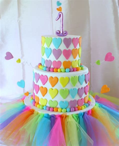 Rainbow First Birthday Cake