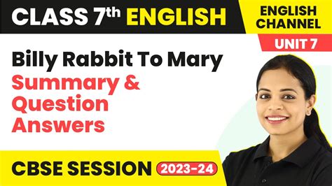 Billy Rabbit To Mary Summary And Question Answers The English Channel