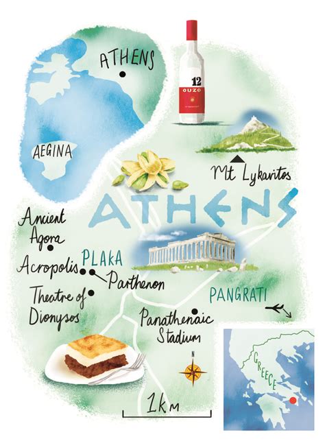 Athens Map By Scott Jessop Greece Map Scrapbooking Layouts Travel