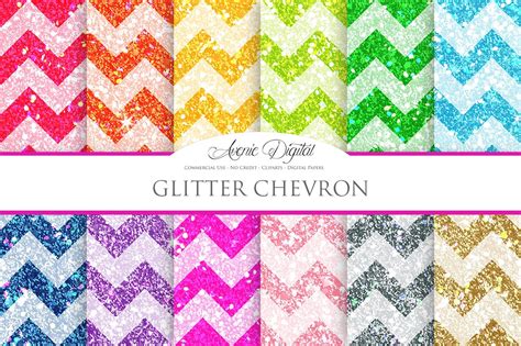 Glitter Chevron Digital Paper Textures ~ Creative Market