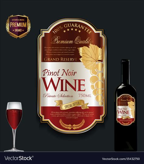 Luxury Golden Wine Label Royalty Free Vector Image