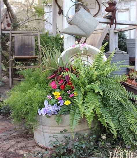 Gypsyfarmgirl Tips For Planting Flowers In Washtubs Or