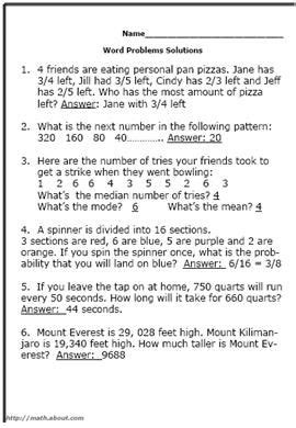 It also shows you how to see answers in word problems algebra word problems worksheet 101 problems in algebra by titu andreescu linear algebra solved problems 3000. Printable 5th Grade Math Word Problem Worksheets