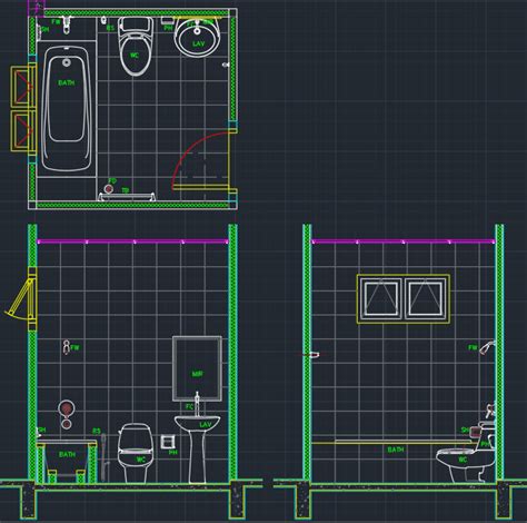 Bathroom CAD Block And Typical Drawing For Designers