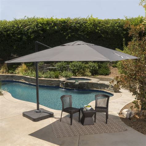 Bristol Outdoor 98 Ft Canopy Umbrella With Black Resin Base And