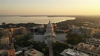 Aerial View Of City Of Madison. The Capital City Of Wisconsin Fr ...