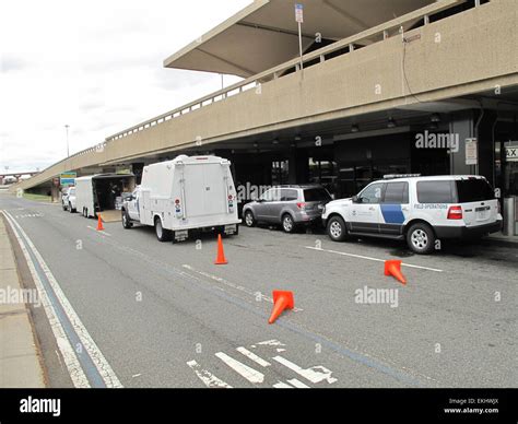 “cbp Vehicles Lined Up Curbside At Newark Liberty International Airport