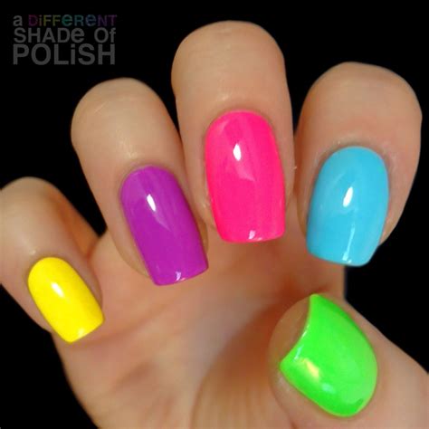 A Different Shade Of Polish Photo Neon Nails Rainbow Nails Love
