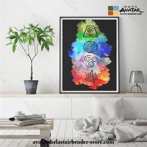Avatar The Last Airbender The Four Elements Colorful Wall Art Avatar