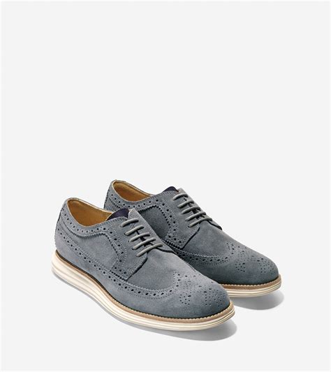 Cole Haan Lunargrand Long Wingtip Oxford In Gray For Men Lyst