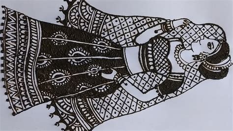 How To Draw Dulhan In Mehndi How To Draw Dulhan Step By Step Youtube
