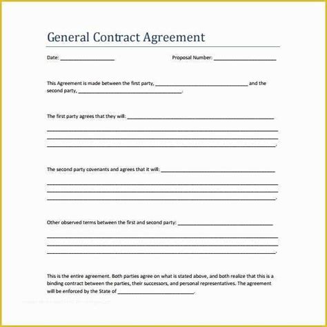 Free General Contractor Agreement Template Of New Formatted Agreement