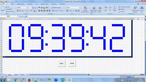 Digital Clock Excel Youtube
