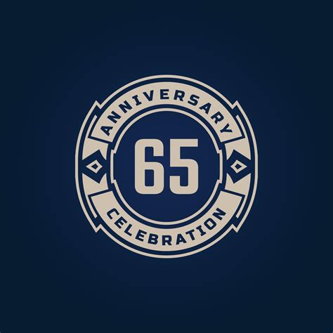 65 Year Anniversary Celebration With Golden Color For Celebration Event