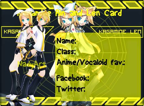 Id Card Anime Dan Vocaloid Nyanyans Blog
