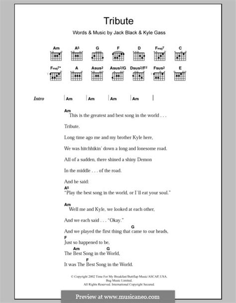 Tribute Tenacious D By J Black K Gass Sheet Music On Musicaneo