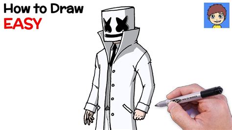 How To Draw Marshmallow Gentleman Step By Step Marshmallow Drawing