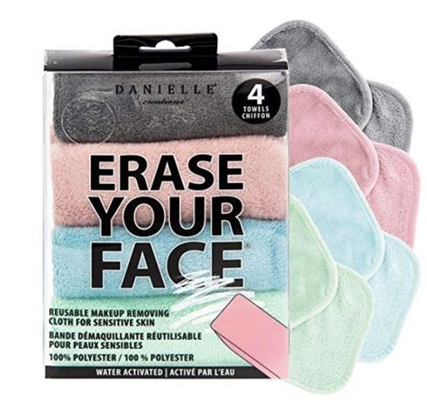 Erase Your Face By Danielle Reusable Makeup Removing Cloths 4 Pack Make Up Remover Beauty