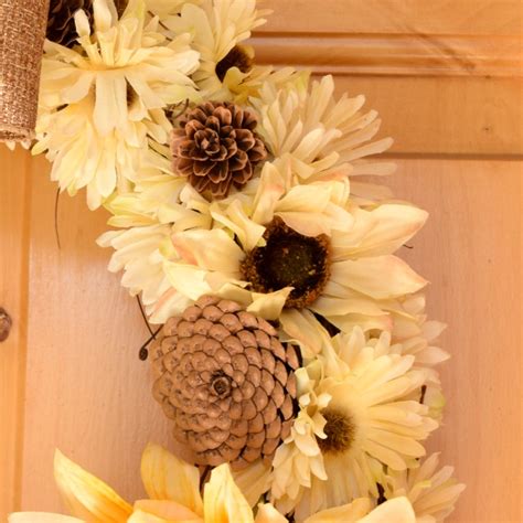 How To Make A Fall Flower And Pinecone Wreath Adventures Of A Diy Mom