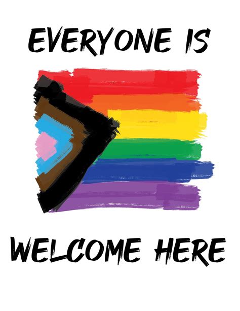 Lgbtq Progress Flag Everyone Is Welcome Here Downloadable Etsy
