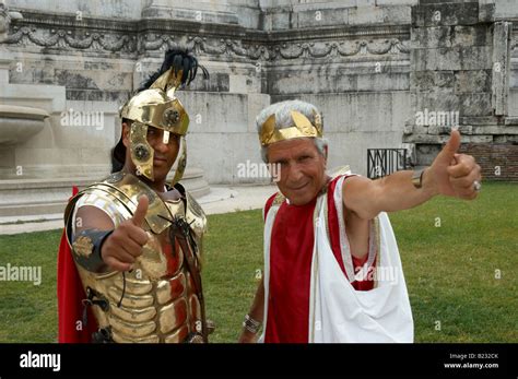 Julius Caesar And A Roman Gladiator Meet The Tourists In Rome Italy