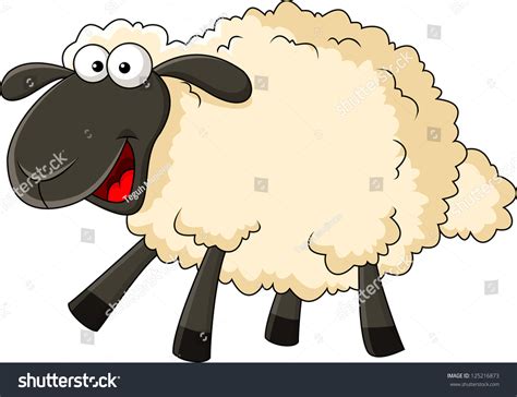 Smiling Sheep Cartoon Stock Vector 125216873 Shutterstock