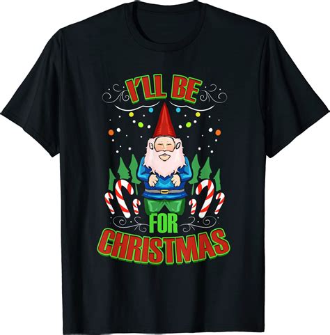 Ill Be Gnome For Christmas Santa Gnome Holiday T Shirt