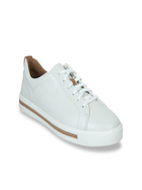 Buy Clarks Women White Solid Leather Sneakers Casual Shoes For Women