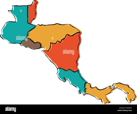 Mapa Político De América Central Imagen Vector De Stock Alamy