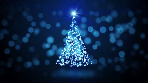 Graphic Animation Of Christmas Tree With Twinkling Lights