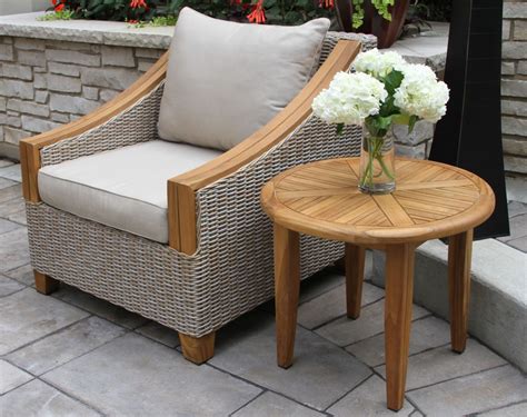 18 x 20 x 35. Teak & Wicker Furniture Collection from Outdoor Interiors