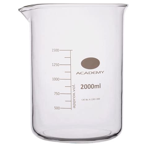Academy Low Form Glass Beaker Heavy Wall 2000ml Pack Of 4 Rapid Online