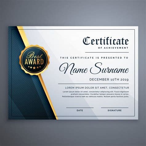 Free Vector Black Luxury Certificate Certificate Design