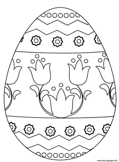 Easter Egg Flowers Coloring Page Printable