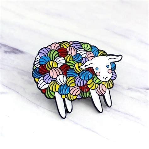 Fashion Colorful Cartoon Sheep Enamel Lapel Pin Badge Brooch Denim