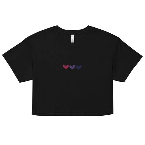 Bisexual Hearts Bi Pride Crop Top LGBT Flag Design Shirt Etsy